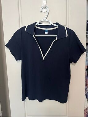 Classic Navy Polo Top with Contrast Trim - Old Navy
